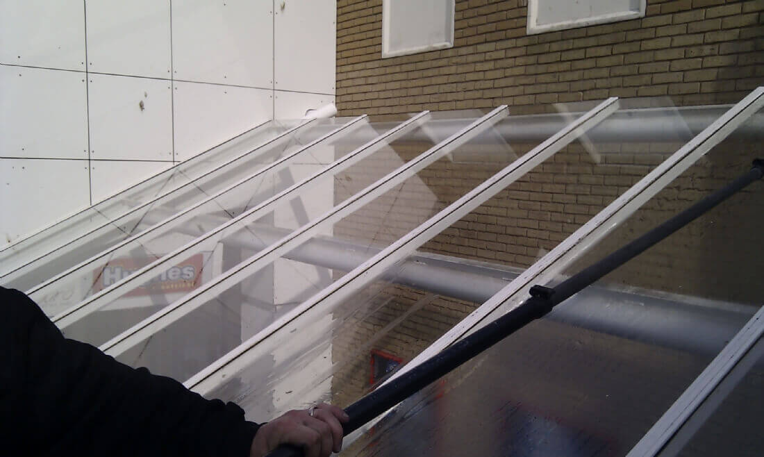 Retail Park Glass Canopy & Atriums Cleaned Ipswich