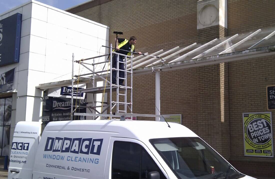Retail Park Glass Canopy & Atriums Cleaned Ipswich